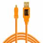 Tether Tools - TetherPro USB 2.0 A to Mini-B 8 pin 15 ORG