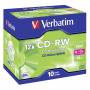 Verbatim - 1x10 Verbatim CD-RW 80 / 700MB 8x - 12x Speed, Jewel Case
