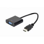 Gembird A-hdmi-vga-04 Hdmi Vga Schwarz Kabelschnittstellen- / - gembird Adapter HDMI -> VGA/Audio Single-Port schwarz