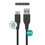Estuff - INFINITE (GRS) USB-C to USB-A Plastic. Super Soft (ES605180-BULK)