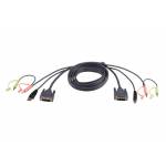 Aten - 2L-7D02U - Video- / USB- / Audio-Kabel - USB Typ A, 4-polig, Mini-Phone Stereo 3,5 mm, DVI-D (M) - Mini-Phone Stereo 3,5 mm, USB