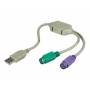 Microconnect - Microconnect USB A/2 x PS/2 - USB A - 2 x PS/2 - M�nnlich/weiblich - Grau (USBTM , USBA2PS2)